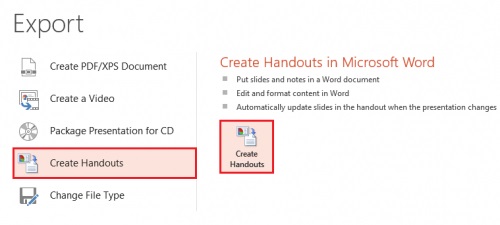 Converting PowerPoint presentation to Word document 3